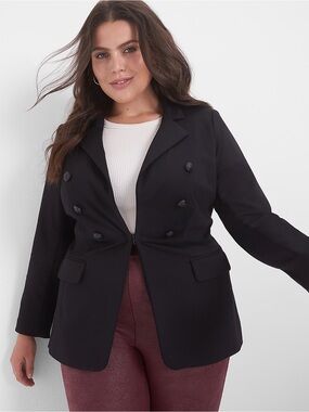 Lane Bryant The Bryant Blazer Double Breasted Hook Closure Blazer